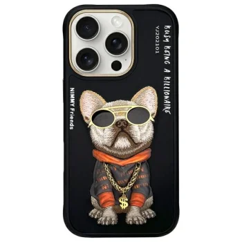 Nimmy iPhone 16 Pro Max Case Glasses Cool Dog, Black