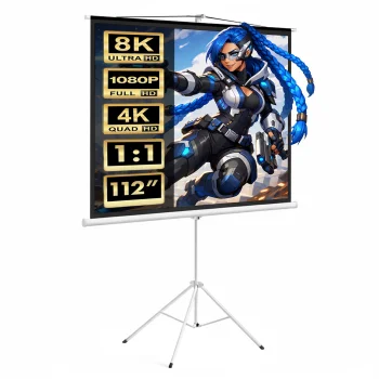 Maclean Projector Screen on Tripod, 112", 1:1, 200x200