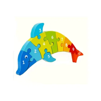 Bakalu Onshine Wooden 3D Dolphin Puzzle with Numbers