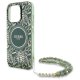 Guess IML Flowers Allover Electro ar pērļu siksniņu MagSafe vāciņš iPhone 16 Pro Max - zaļš | With Pearl Strap...