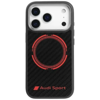Audi iPhone 17 Pro Case RSQ Carbon Fiber Sport Red Circle MagSafe, Black