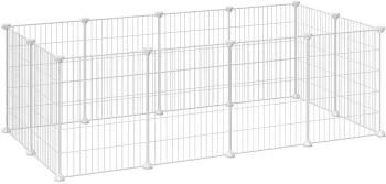 Modular Small Animal Playpen for Hamsters Guinea Pigs, White