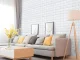 Self-Adhesive 3D Wall Panel, White Brick, Foam, 70x77 cm