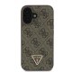 Guess Leather 4G Triangle Strass MagSafe case for iPhone 16 Plus - brown