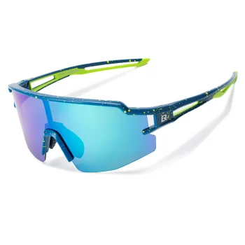 Rockbros 14120008004 Polarized Cycling Glasses with UV400 and Optical Insert, Blue
