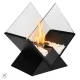 Freestanding Tabletop Bioethanol Fireplace Rhombus, Black