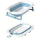 Folding Newborn Baby Silicone Bath Tub with Thermometer 76x47х21cm, Blue
