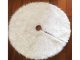 Christmas Tree Rug Mat, White Furry, Round, 90 cm
