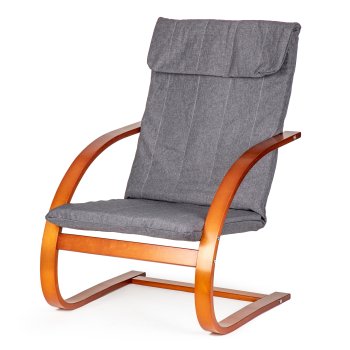 ModernHome Scandinavian Rocking Chair Lounge Accent Chair for Living Room, Grey