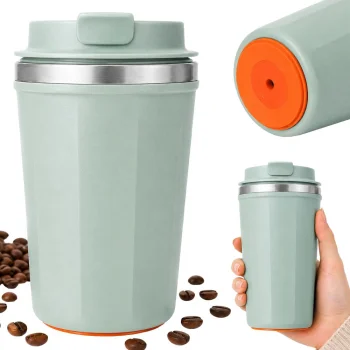 Anti-Spill Thermal Mug with Suction Cup, 380ml, Green