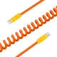 Newell USB-C to USB-C 100W Cable, 1.5 m, Spiral, Orange-Yellow