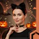Ruhhy 3-Piece Cat/Fox Costume Set, Black