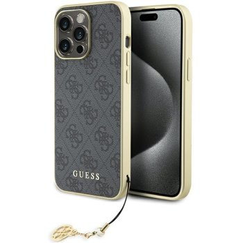 Apple iPhone 15 Pro Max 6.7'' Guess 4G Charms Collection Case Cover, Gray