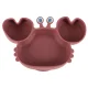 Silicone Baby Feeding Set Crab, 9 Pieces, Dark Pink