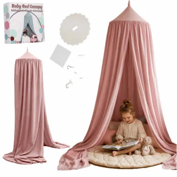 Kids Bed Canopy / Hanging Play Tent, Light Pink