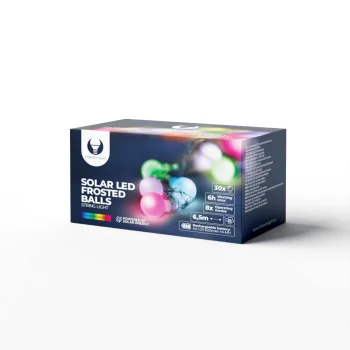 Forever Light SFB62 Solar LED String Lights 6.5m 30 Milky Balls, Colorful