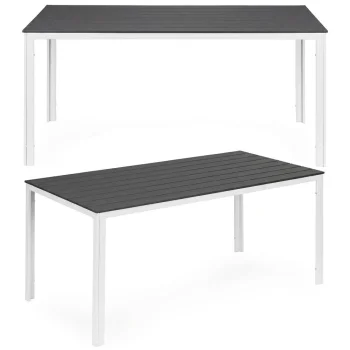 Garden Table for 6 People 156x78 cm Polywood MultiGarden, Grey White