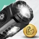 Rechargeable Tactical LED Flashlight with Magnet and Side Light, USB-C, Black