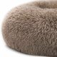 Soft Plush Donut Pet Bed for Dogs and Cats, 97 cm, Beige