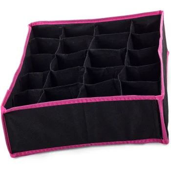 Underwear and Socks Drawer Organizer, 20 Compartments, Black