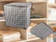 Foldable Fabric Wardrobe Organizer for Clothes & Bedding 100L, Black/White