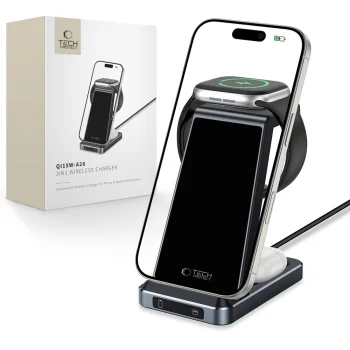 Tech-Protect QI15W-A26 3in1 Wireless Induction Charger 15W - Black