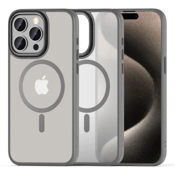 Apple iPhone 15 Pro Max 6.7'' Tech-Protect MagMat 2 MagSafe Case Cover, Titanium Matte