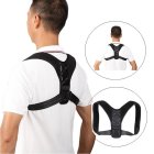 Breathable Adjustable Comfort Back Posture Corrector Strap Universal, Black