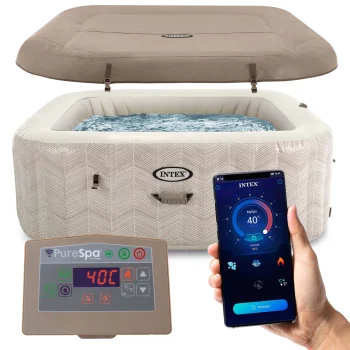 Intex 28446 PureSpa Inflatable Hot Tub for 4 Persons, 175x71 cm, Beige