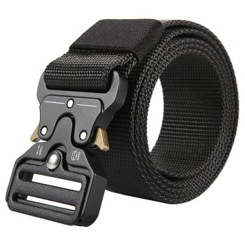 Tactical Military Belt with Quick Release Buckle, Black