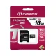 Transcend microSDHC 16GB Class 10 Memory Card with SD Adapter