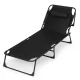 Folding Camping Cot & Fishing Lounger with Pillow for Adults MultiGarden, Black
