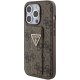 Guess Grip Stand 4G Triangle Strass case for iPhone 15 Pro Max - brown