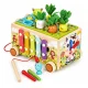 ECOTOYS Wooden 8-in-1 Frog Activity Cube Walker with Xylophone and Sorter