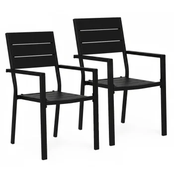Multigarden Garden Chair Set, 2 pcs, Black