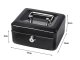 Metal Cash Box for Money and Documents, 15x12x8 cm, Black