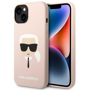 Apple iPhone 14 Plus 6.7'' Karl Lagerfeld Silicone Karl`s Head Magsafe Case Cover (KLHMP14MSLKHLP), Pink