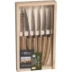 Laguiole Jean Dubost Table Knife Set 6 pcs, Oak Wood