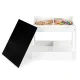 ECOTOYS Wooden Kids Table and 2 Chair Set with Chalkboard Top, White