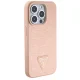 Guess iPhone 15 Pro Max Case Croco Triangle Metal Logo, Pink