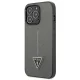 Guess Saffiano Triangle Logo Case for iPhone 14 Pro Max - Silver