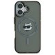 Чехол Karl Lagerfeld для iPhone 16 IML Metal Choupette Head MagSafe, черный