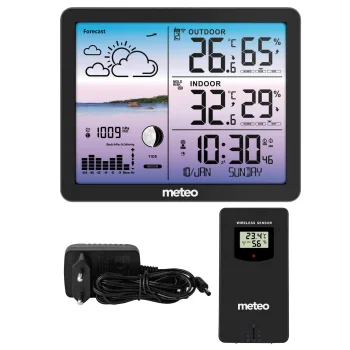 Meteo SP107 Wireless Weather Station, Black