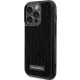Karl Lagerfeld iPhone 15 Pro Max Case Rhinestone Logo Metal Plate, Black