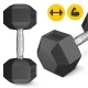 Plieninis svarmuo 4FIZJO HEX 12,5 kg, juodas