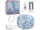 Indoor 300 LED Curtain String Lights with Remote, Cool White, 3x2.9m
