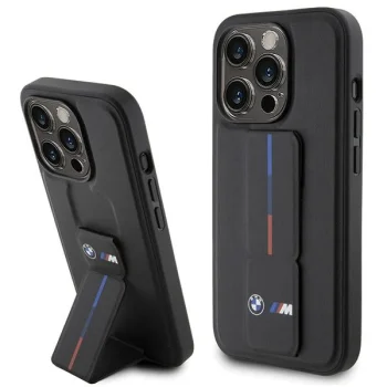 BMW iPhone 15 Pro Max Case Grip Stand Hot Stamp, Black