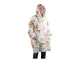 Warm Oversize Blanket Hoodie, Dog Design, White
