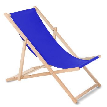 Greenblue GB183 Classic Beech Wood Deck Chair, Dark Blue
