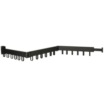 Wall-Mounted Folding Laundry Drying Rack, 18 Hooks, 123 cm, Black